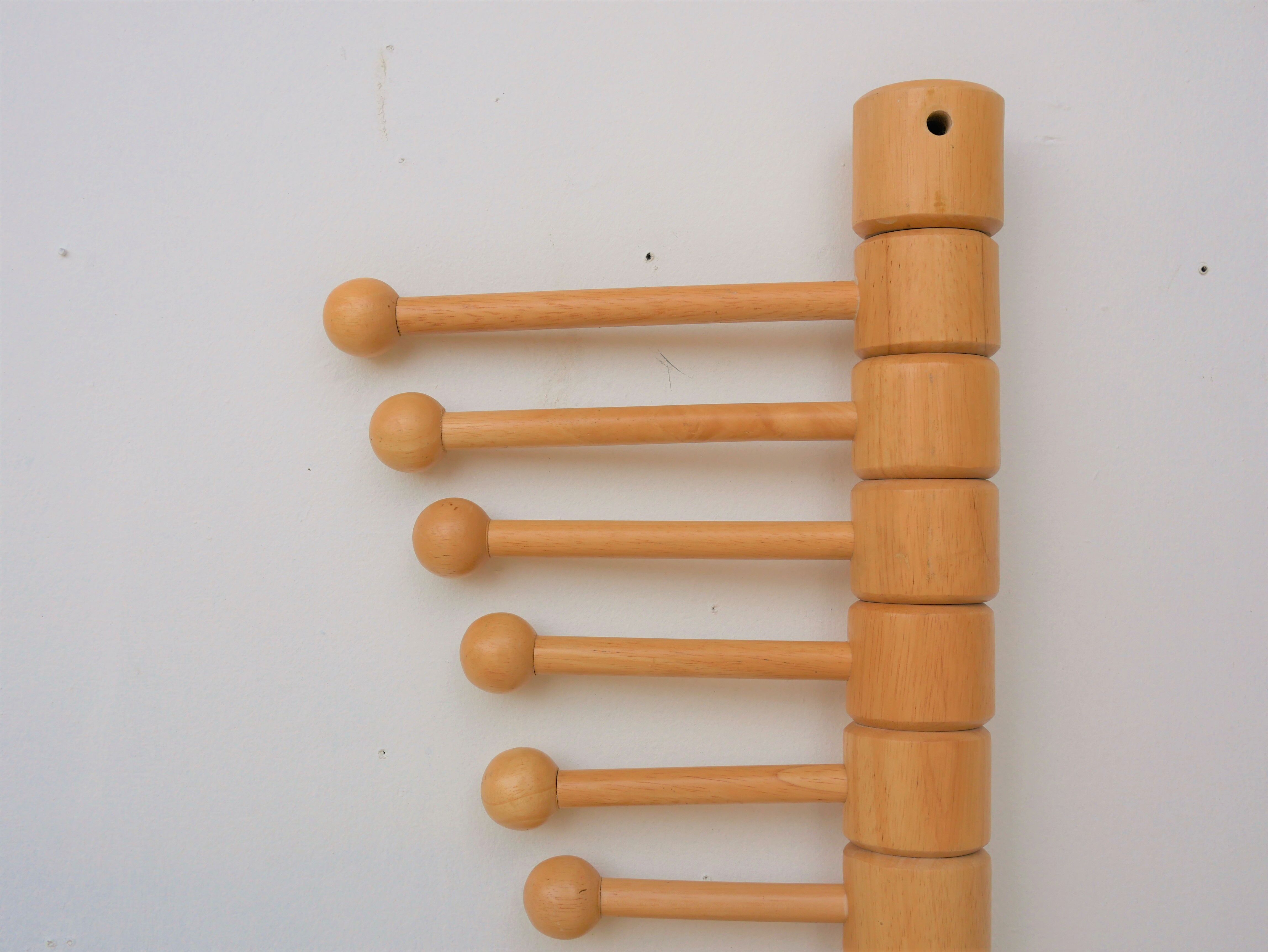Vintage wooden wall coat holder