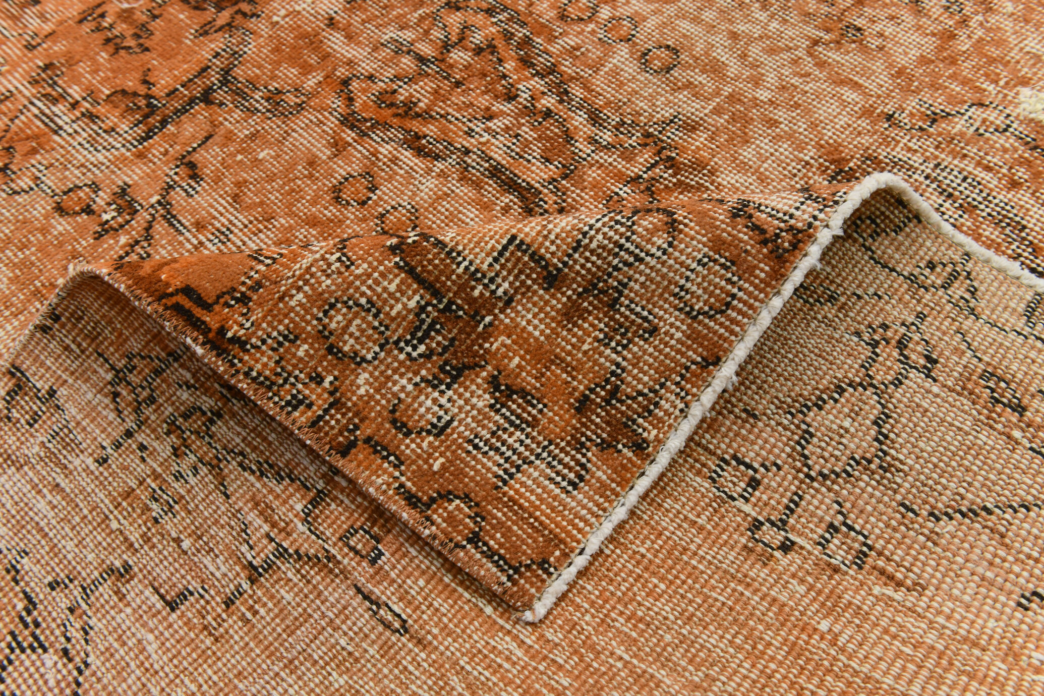 5x9 brunt orange classic turkish rug, 151x266cm