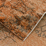 5x9 brunt orange classic turkish rug, 151x266cm