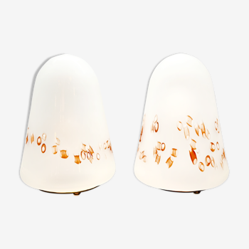 Pair of murrine lamps