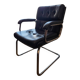 Black leather office chair - Italian design Co Fe Mo - Cantilever
