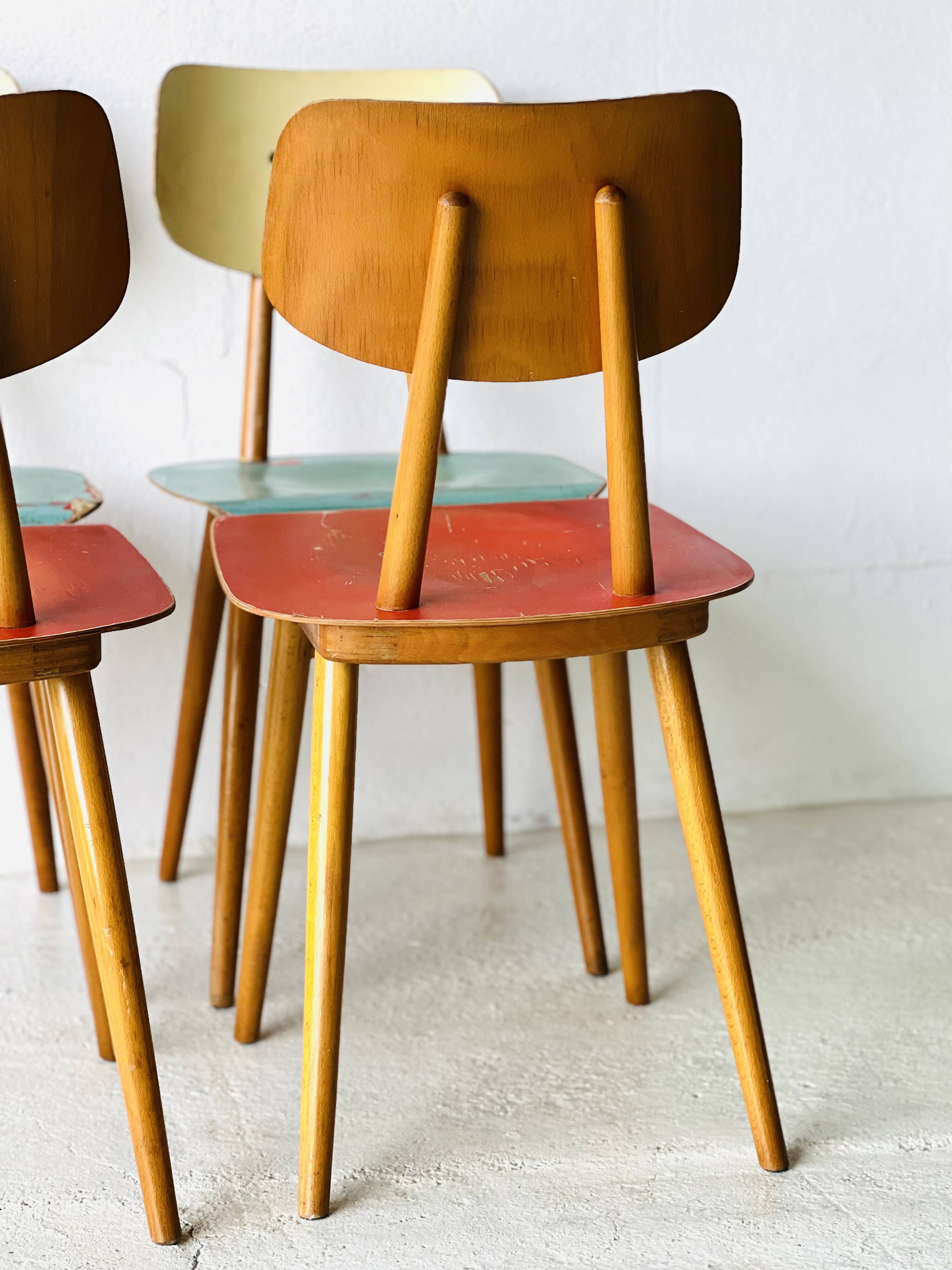 4 chaises Ton, 1960