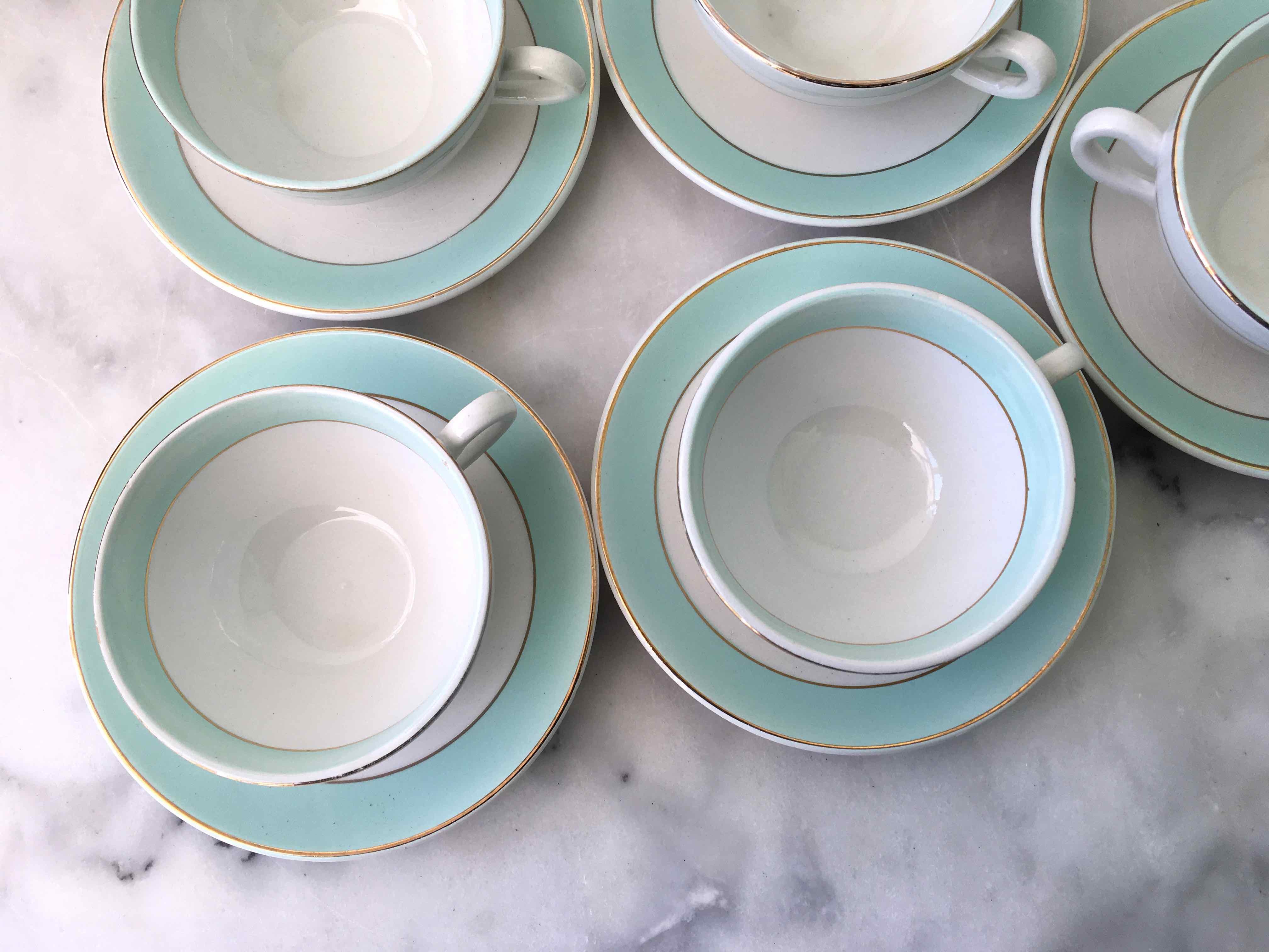 Coffee service earthenware from Lunéville for 6 people