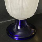 Vintage frosted glass tulip vase