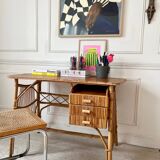 Vintage rattan desk