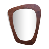 Scandinavian teak mirror of the 1960s free form