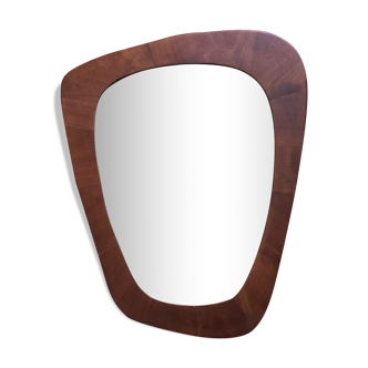Scandinavian teak mirror of the 1960s free form