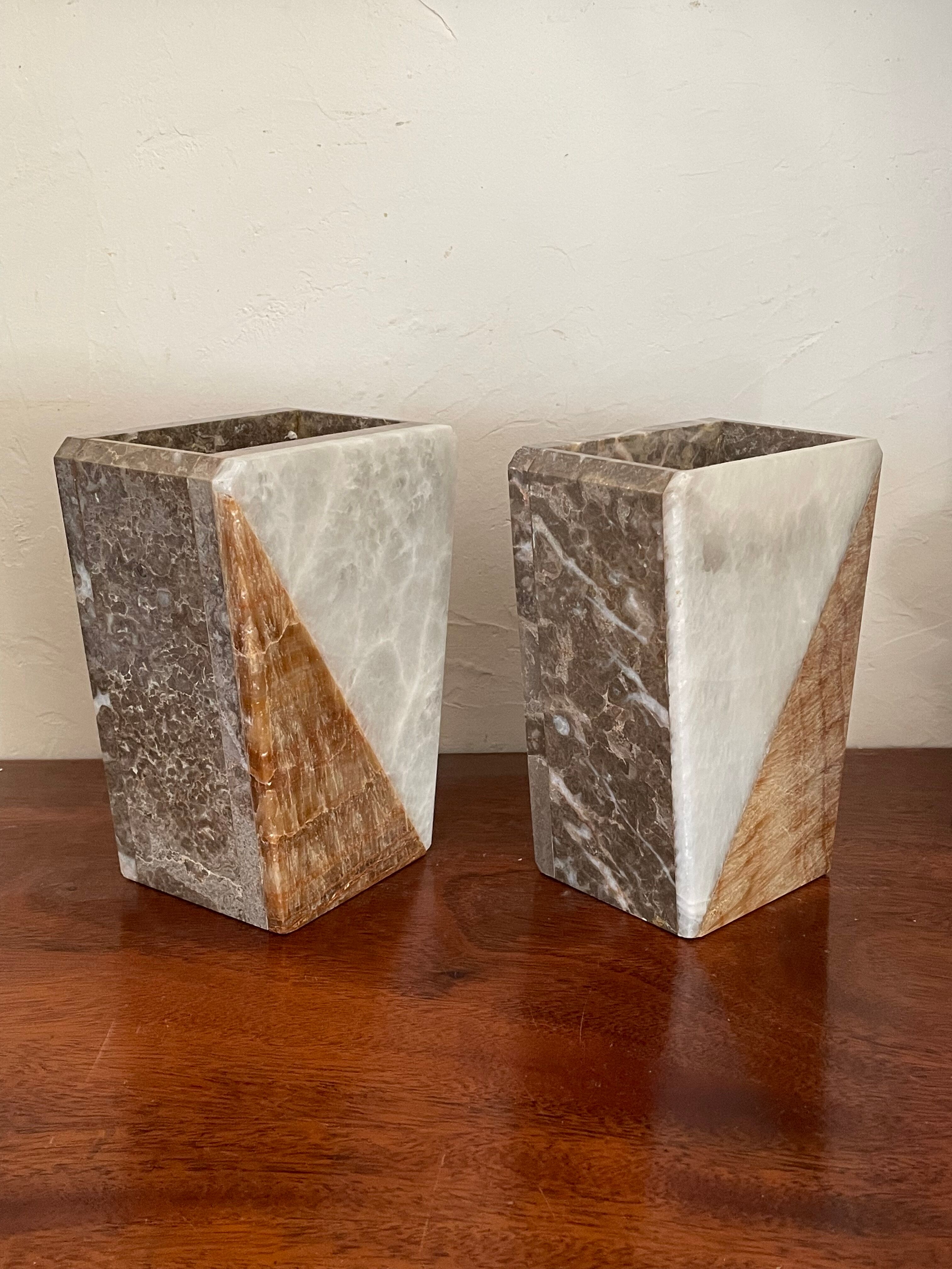 Pair of Art Deco marble bookends