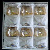 Box of 6 cognac glasses bohemian crystal