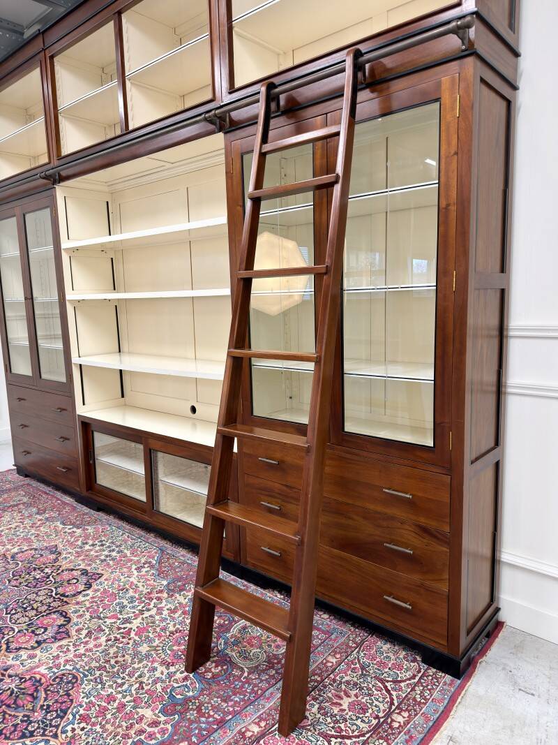 Large Classic English Art Deco Bookcase Library Cabinet
