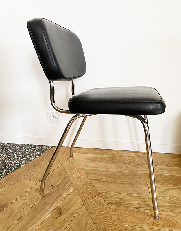 Black leatherette chair
