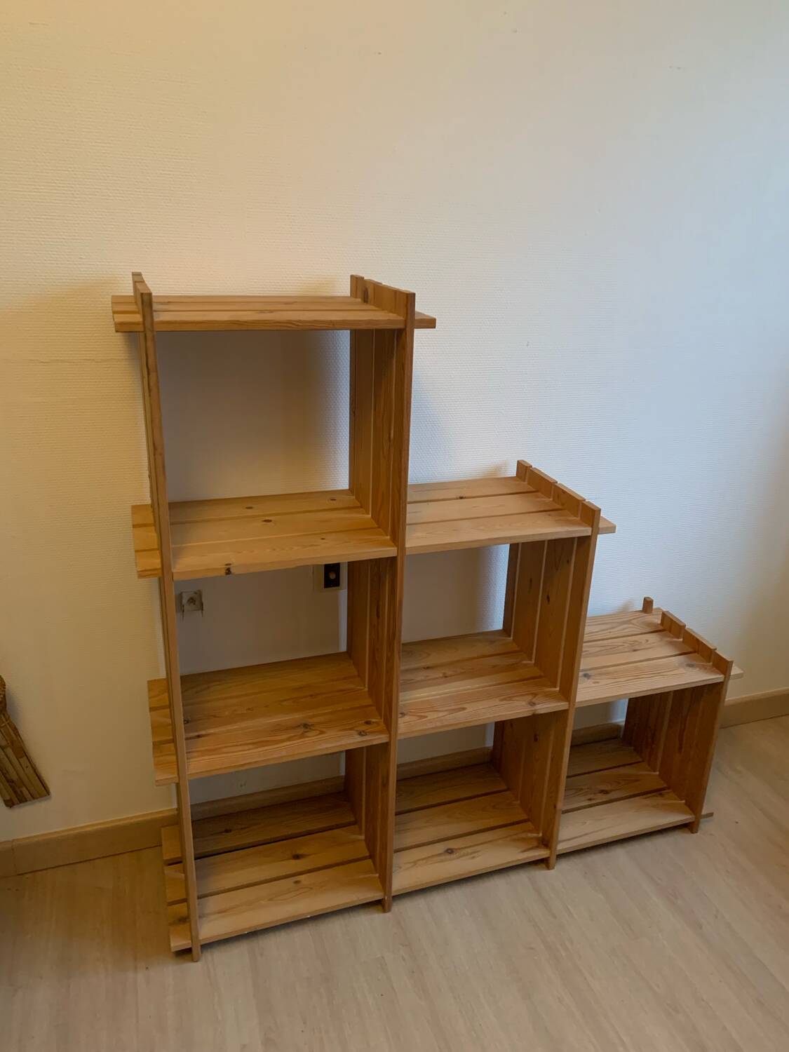 Vintage Mountain Pine Staircase Bookcase Circa 1980