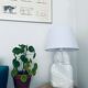 Lampe couple enlacé en céramique