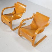 Ensemble de chaises longues cantilever n° 31 par Alvar Aalto, années 1930.