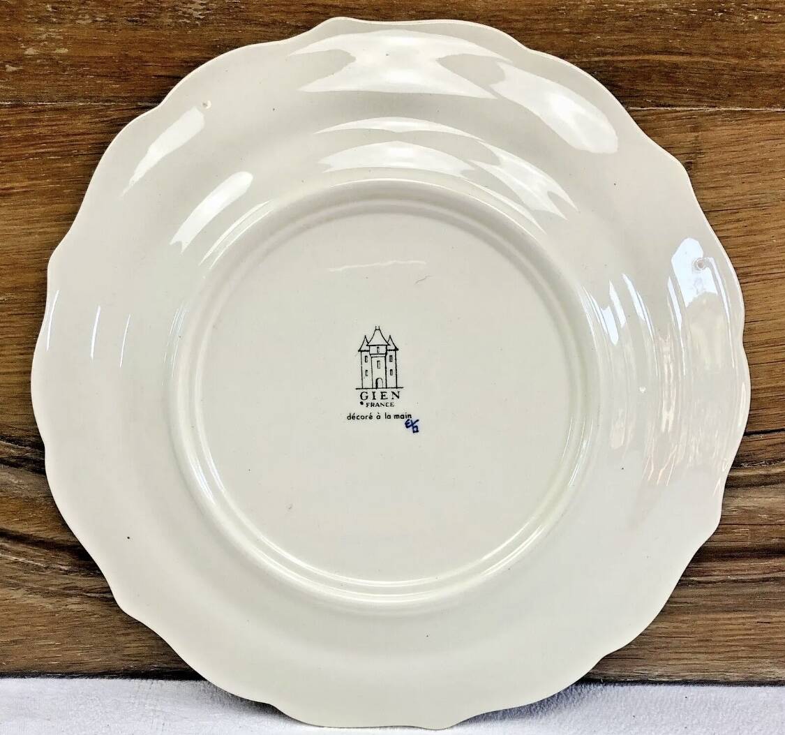 5 Gien dessert plates cornucopia decor 1960 1971