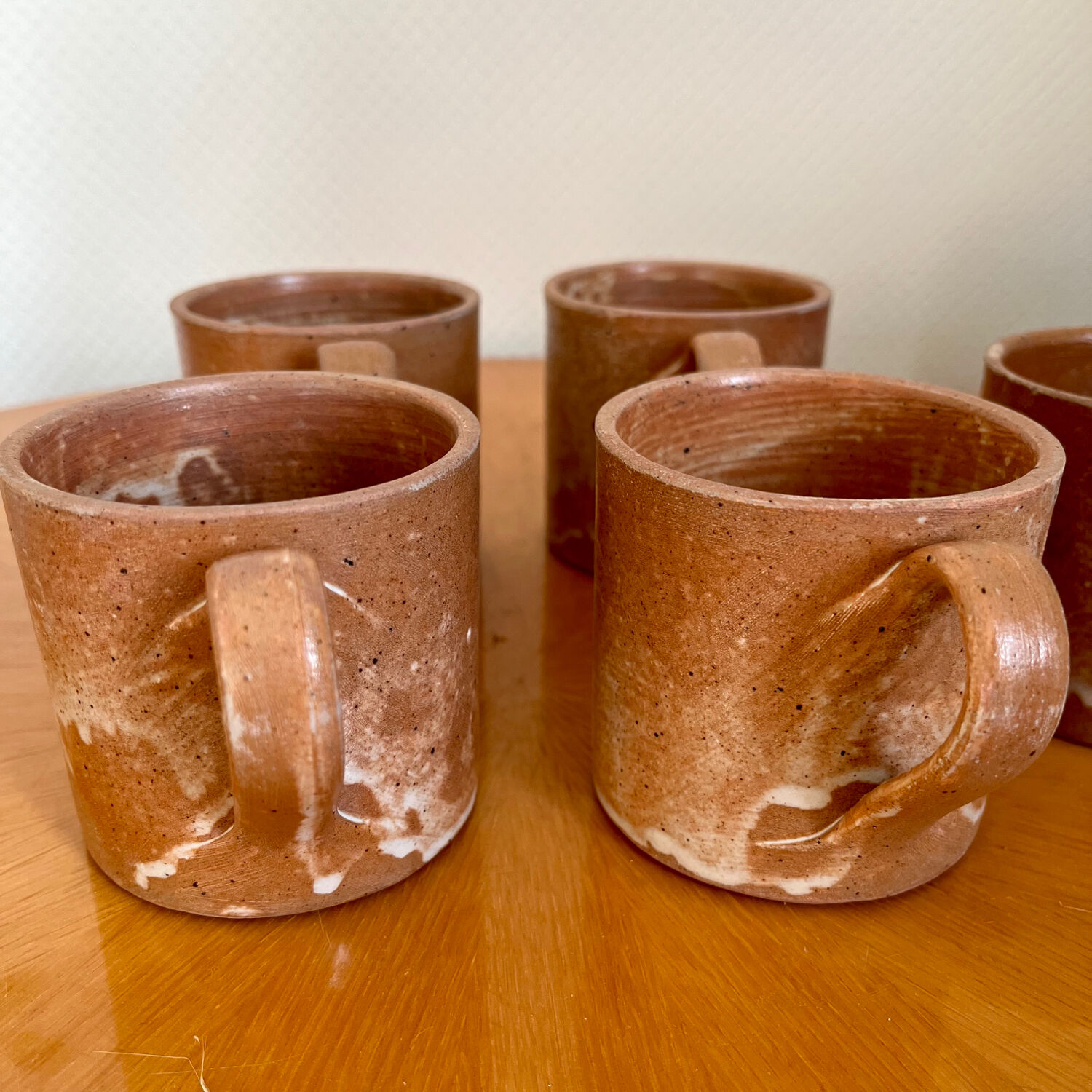 Lot de 5 tasses à café en grès vintage