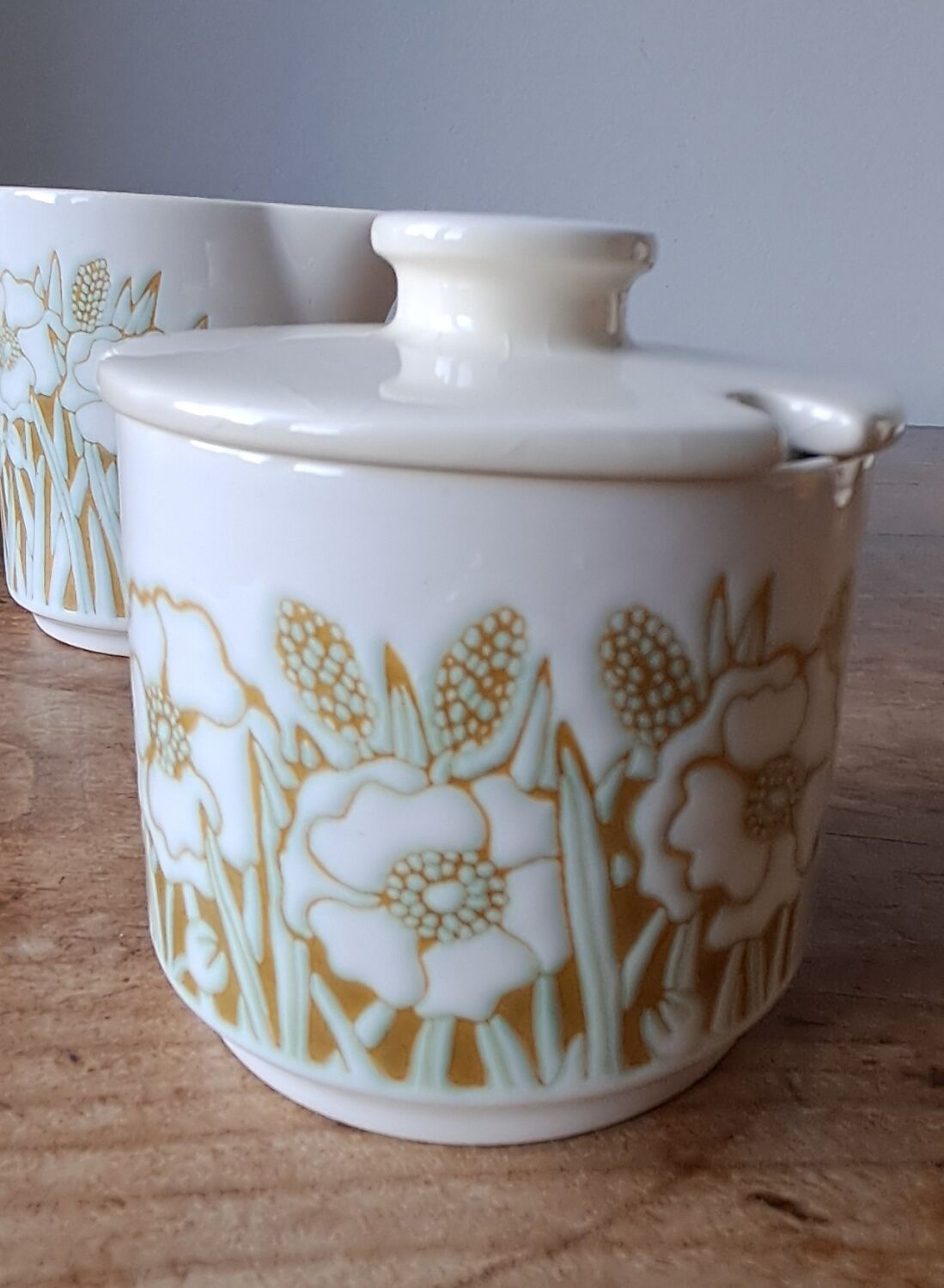 Pot à lait et confiturier Hornsea Fleur. 1970. England