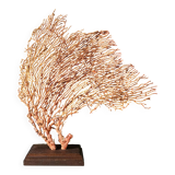 Red Gorgon Wooden Base. H: 32 cm | Decorative Object & Curiosity