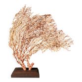 Red Gorgon Wooden Base. H: 32 cm | Decorative Object & Curiosity