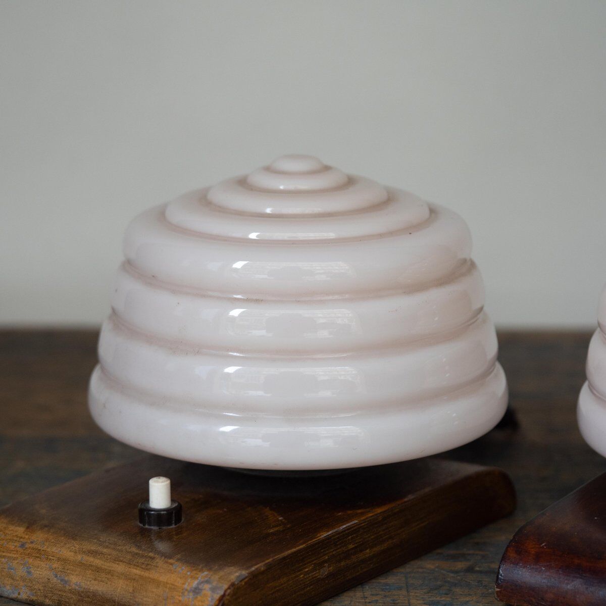 Lampes de table Art Déco en verre de Murano, lot de 2