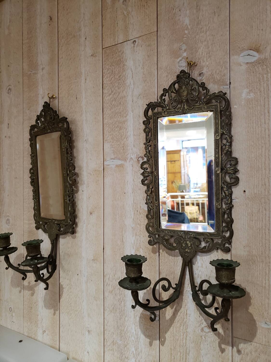Paire d'appliques miroirs chandeliers XIX