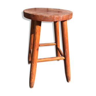 Tabouret rustique vintage bois naturel