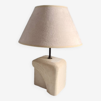 Albert Tormos style sculpture lamp in white stone / 60s / art / artisanal work / Mid-Century / France / 20th century