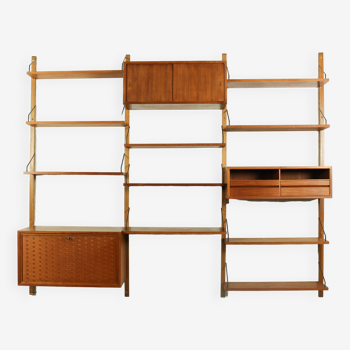 Danish Modular Teak Wall Unit by Poul Cadovius with wine cabinet, 1960s