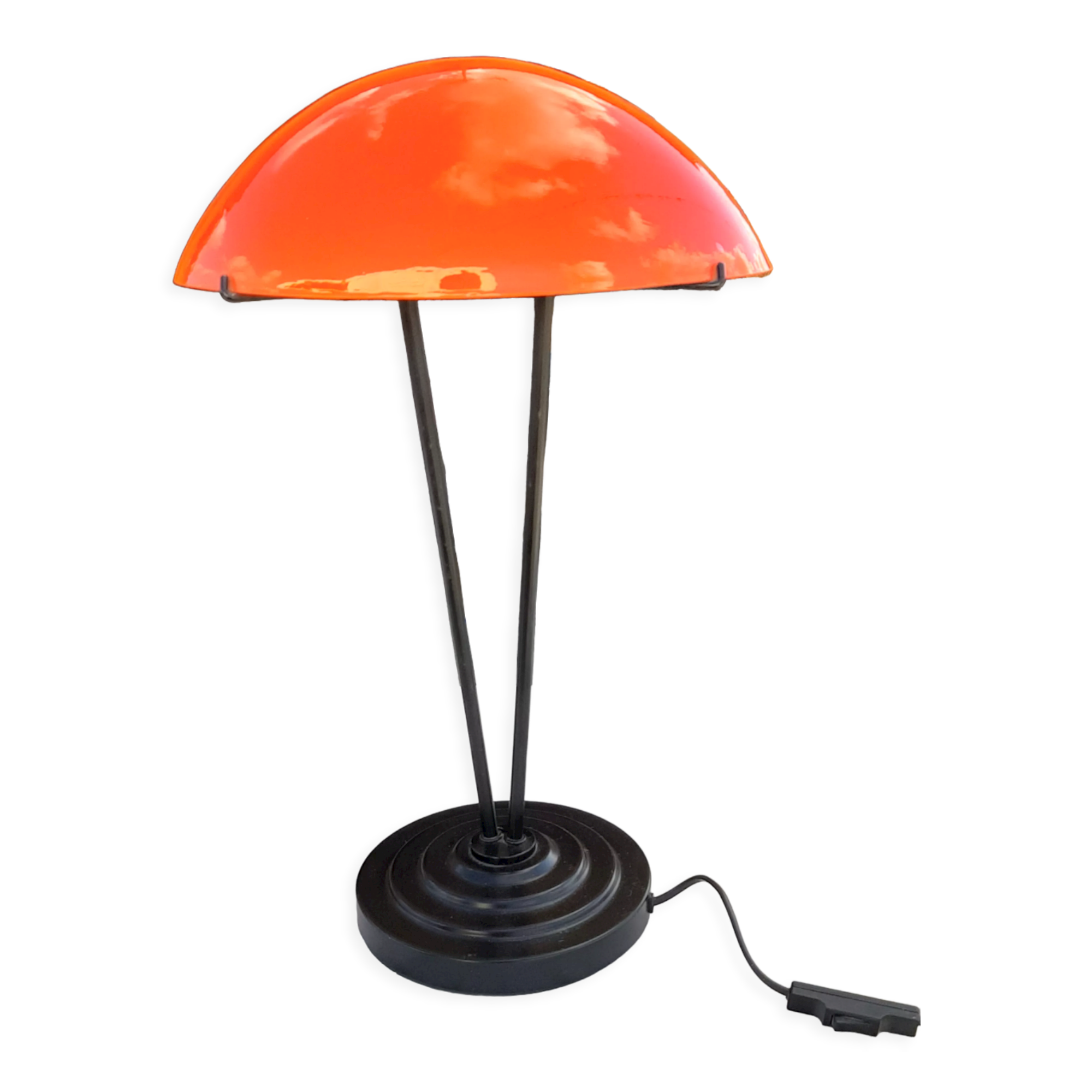 Vintage lamp in orange and white opaline