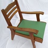 1950s wood and skai armchair