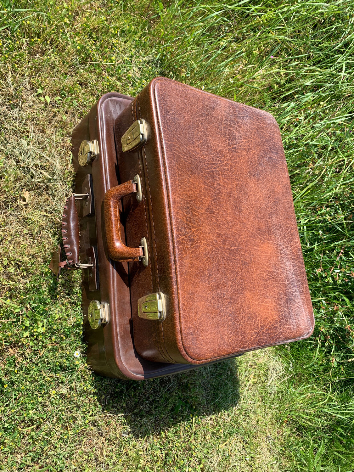 Antique leather suitcases