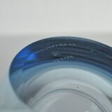 Hand blown Aqua blue glass bowl by Per Lütken for Holmegaard