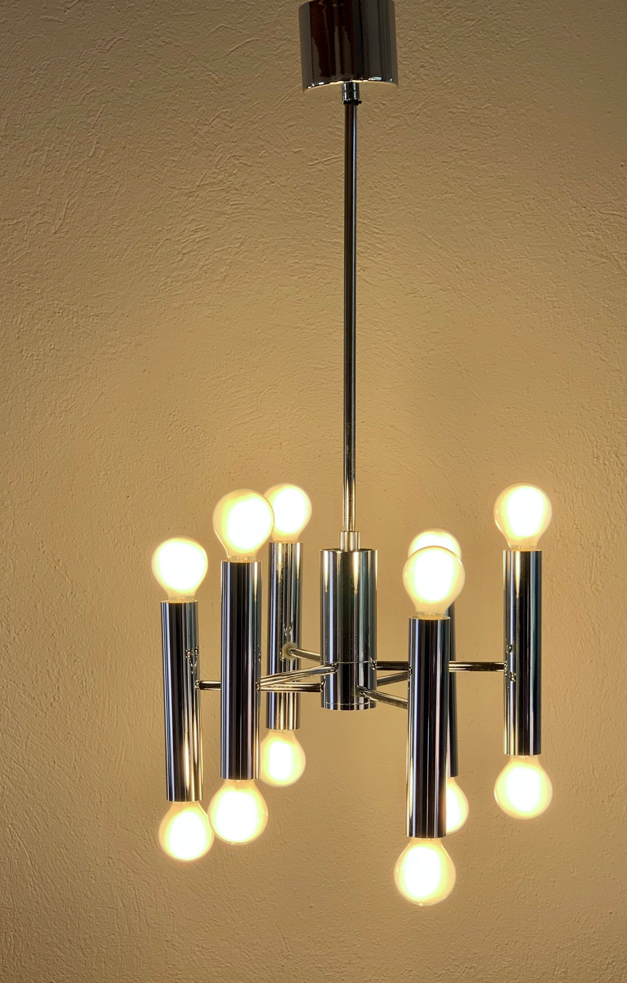 Sputnik chandelier 70's six branches by G.Sciolari