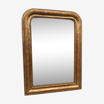 Miroir Louis-Philippe doré à la feuille d'or 92x68 cm