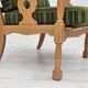 Fauteuil en bois de chêne en laine d'ameublement, état d'origine.