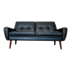 Svend Skipper vintage Danish mid-century 2 person sofa in black leather