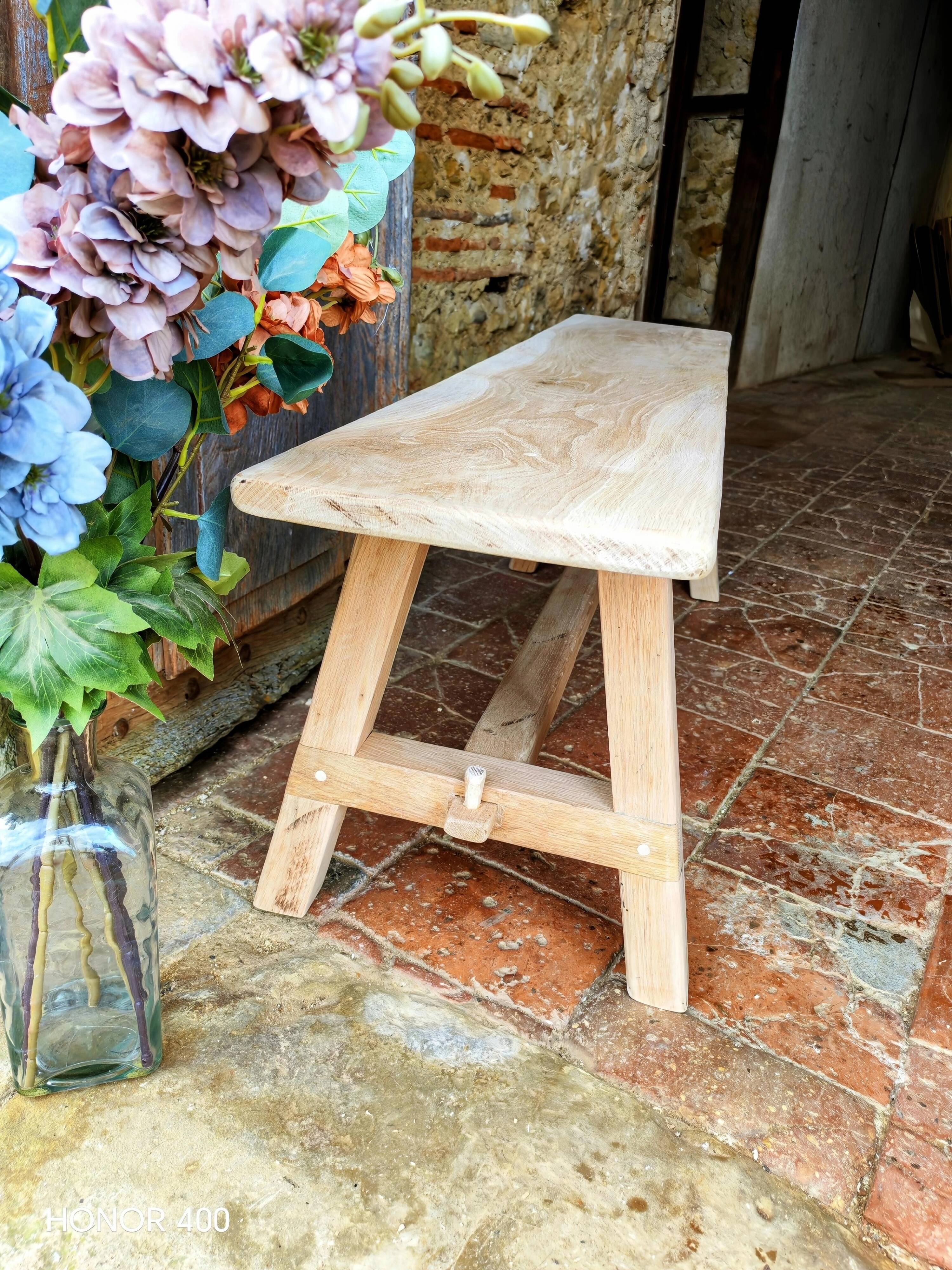 Banc en chêne massif, Rustique,Brut.