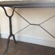 Marble oval tray bistro table and cast iron frame