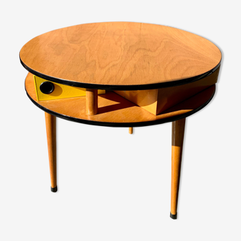 small table with three swivel drawers from the 1960s