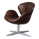 Vintage Mid-Century Modern Danish Brown Leather Swan Chair by Arne Jacobsen