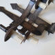 Duo of wrought iron wall lamps by Jean Touret Atelier Marolles