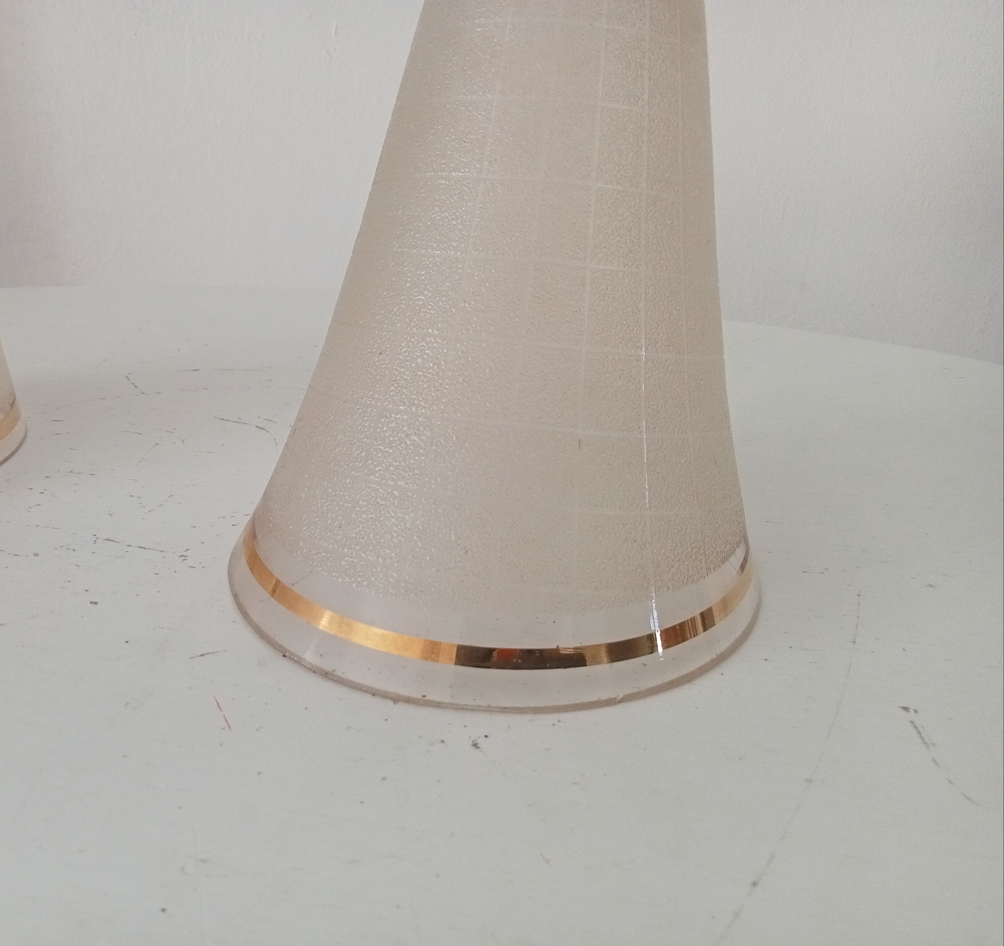 Abat jour vintage en verre granité