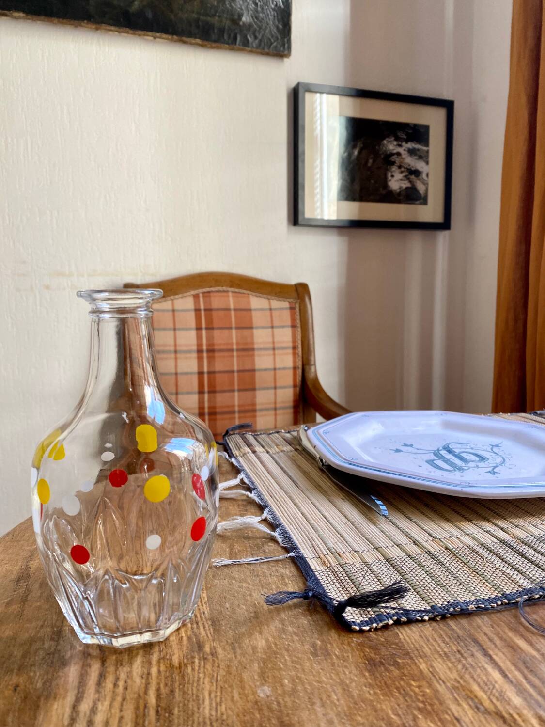 Vintage carafe/pitcher, polka dot