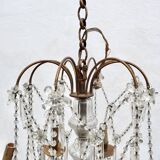8-Light Bronze Chandelier with Crystal Tassels
