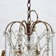 Bronze 8-Light Chandelier with Crystal Pendants