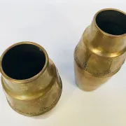 Art Nouveau Wrought & Hammered Brass Vases from WMF Germany 1920s, Set of 2