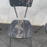Black marbled formica chairs