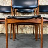 4 chaises en teck des années 70, chaise Erik Buch o.d. møbler Danemark
