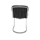 Set of 4 chrome metal and leather chairs