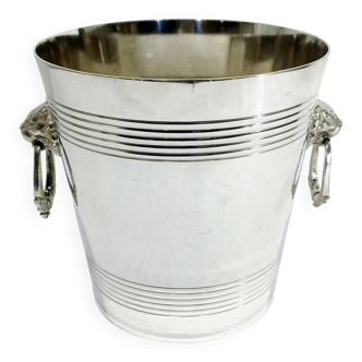 Silver-plated champagne bucket with lion head